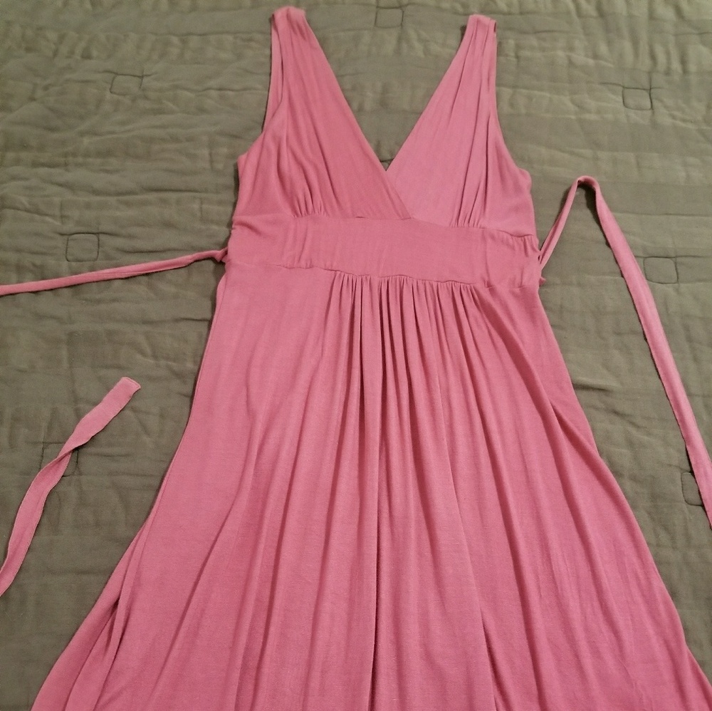 Pink sundress with wraps around belt!